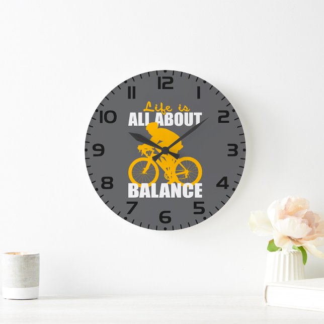 Grande Horloge Ronde La Vie, c'est l'équilibre du cyclisme, la motivati (Créateur téléchargé)