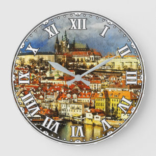 Grande Horloge Ronde La vieille ville de Prague (Praha) de la Tour du P