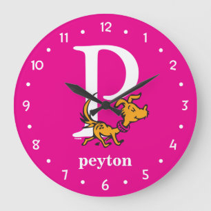 Grande Horloge Ronde L'ABC de Dr Seuss : Lettre P - Blanc Ajoutez vot