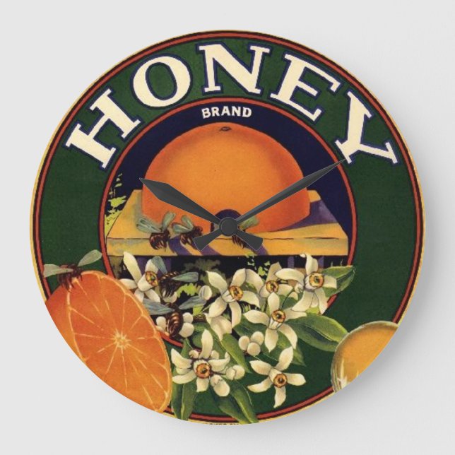 Grande Horloge Ronde Label Honey Brand Citrus Crate (Recto)
