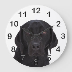 Grande Horloge Ronde Labrador retriever noir