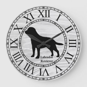 Grande Horloge Ronde Labrador Retriever on Washed Wood