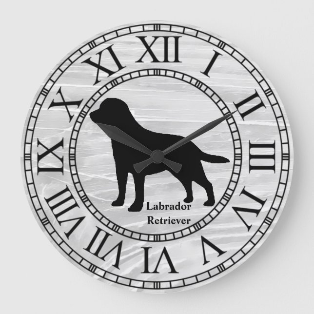 Grande Horloge Ronde Labrador Retriever on Washed Wood (Recto)