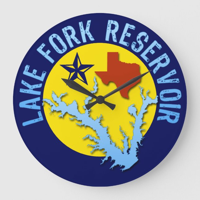 Grande Horloge Ronde Lac Fork Réservoir, Texas Bass Fishing (Recto)