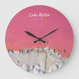 Grande Horloge Ronde Lac Retba, Sénégal - Bateaux du lac rose