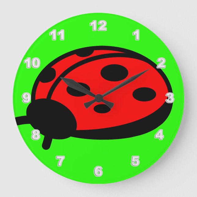 Grande Horloge Ronde Lady Bug Acrylic Wall Clock (Recto)