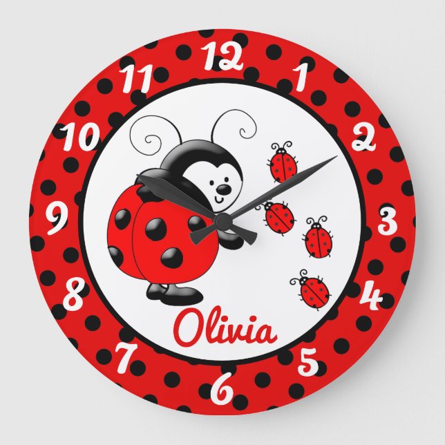 Grande Horloge Ronde Ladybugs (Recto)
