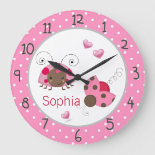 Grande Horloge Ronde Ladybugs