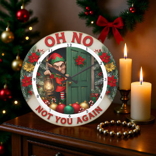 Grande Horloge Ronde Laissez Tomber Joyeuses Fêtes