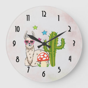 Grande Horloge Ronde Lama cool en Lunettes de soleil en forme de coeur