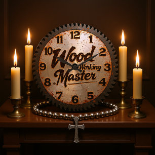 Grande Horloge Ronde Lame de scie de maître de menuiserie
