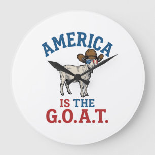 Grande Horloge Ronde L'Amérique Est La G.O.A.T Chemise de Cowboy Patrio