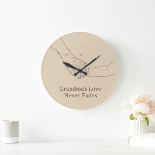 Grande Horloge Ronde L'amour de grand-mère ne faiblit jamais Illustra