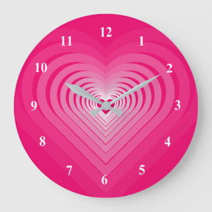 Grande Horloge Ronde L'Amour Rose - Coeur