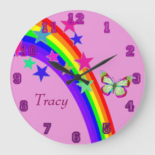 Grande Horloge Ronde L'amusement chronomètre le papillon