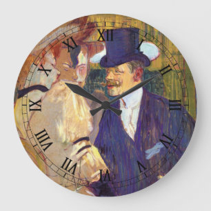 Grande Horloge Ronde L'Anglais par Toulouse Lautrec, Art Vintage