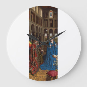 Grande Horloge Ronde L'Annonciation de Van Eyck Premium Lumière Cathédr