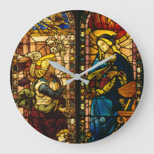 Grande Horloge Ronde L'Annonciation En Couleurs Multiples