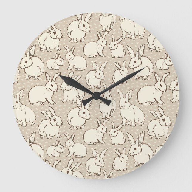 Grande Horloge Ronde Lapin Céleste lapins Bonanza - motif. (Recto)