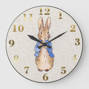 Grande Horloge Ronde Lapin de Pâques Classique