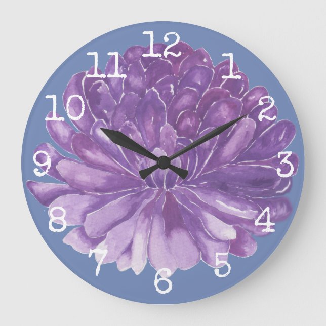 Grande Horloge Ronde Large Round Clock "Lavender Flower" (Recto)