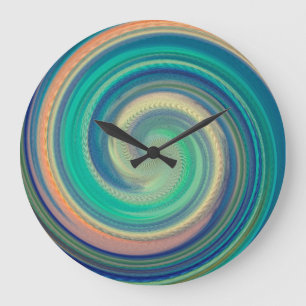 Grande Horloge Ronde L'art Abstrait moderne de la Wirl #32