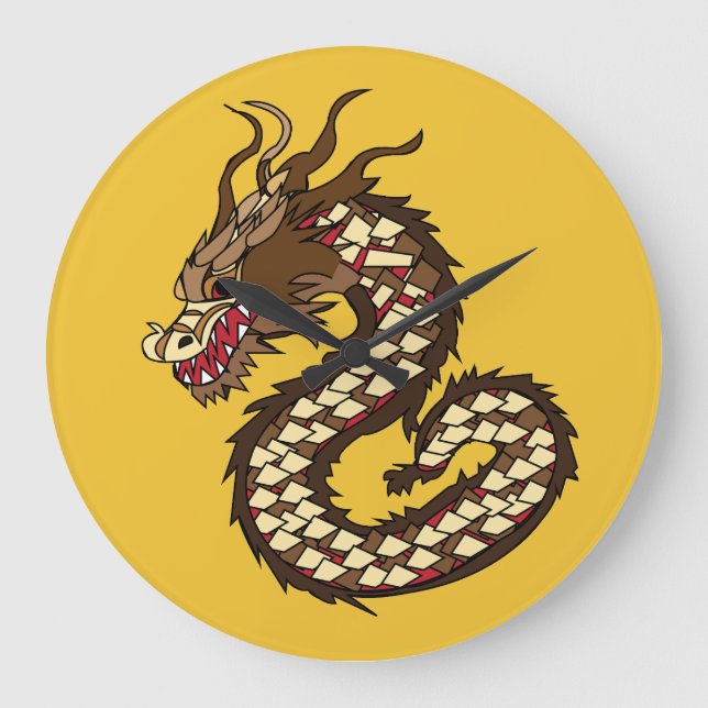Grande Horloge Ronde L'art dragon chinois (Recto)