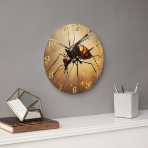 Grande Horloge Ronde L'art fractal des moustiques,