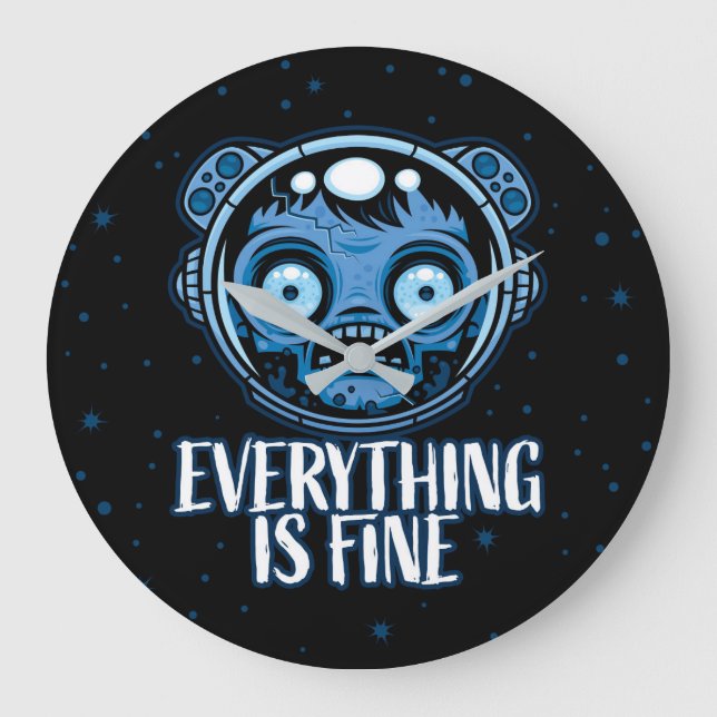 Grande Horloge Ronde L'astronaute zombie va bien (Recto)