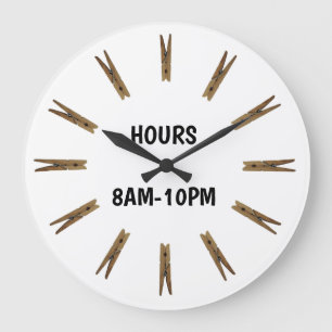 Grande Horloge Ronde Laundry Room Hours Sign