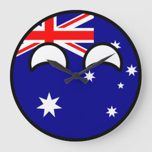 Grande Horloge Ronde L'Australie Geeky tendante drôle Countryball