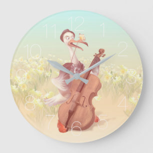 Grande Horloge Ronde L'autruche jouant au violon