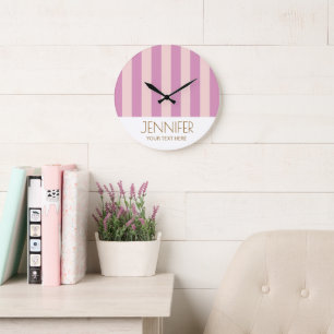 Grande Horloge Ronde Lavande de bonbons colorée Purle couleur Grandes m