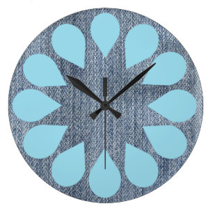 Grande Horloge Ronde Lave-linge Salle Denim Cycle de rotation
