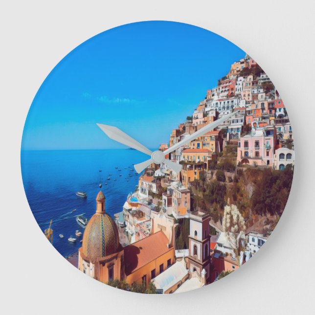 Grande Horloge Ronde ldp POSITANO - Côte d'Amalfi - Panorama (Recto)