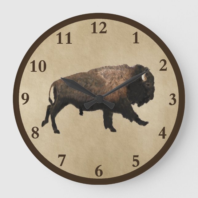 Grande Horloge Ronde Le Bison De Galage Sur Papier Ancien (Recto)