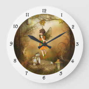 Grande Horloge Ronde Le Bloc d'horloge de la chute d'Autumn Fairy