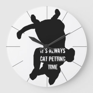 Grande Horloge Ronde Le chat choyant le temps choie le Kitty-chat de