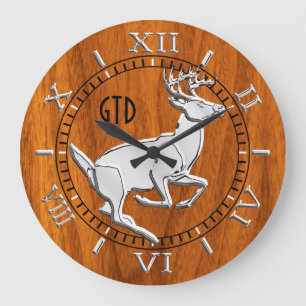 Grande Horloge Ronde Le chrome comme les cerfs communs courants
