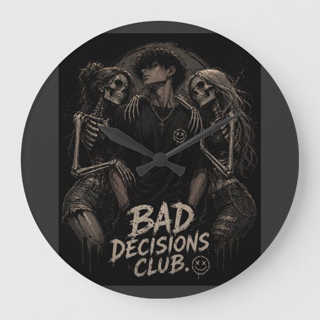 Grande Horloge Ronde “Le Club des Mauvaises Décisions : Où l'Amour Devi (Recto)