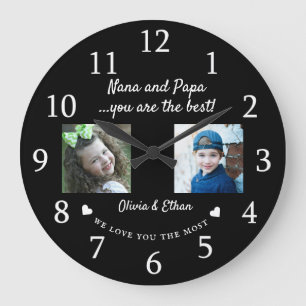 Grande Horloge Ronde Le Collage De Photos Best Nana And Papa Grandkids
