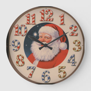 Grande Horloge Ronde Le compte à rebours de père Noël à l'horloge du mu