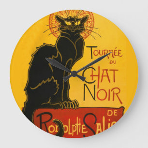 Grande Horloge Ronde Le Conversation Noir Le Chat Noir Art Nouveau Vint