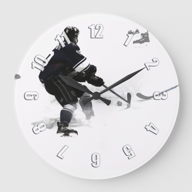 Grande Horloge Ronde Le Deke - Joueur de hockey (Recto)