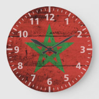 Le drapeau marocain sur le vieux grain de bois