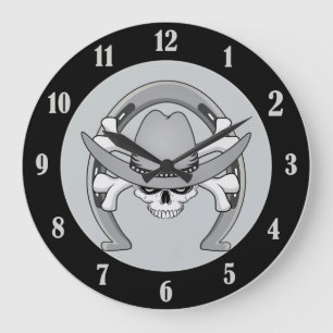 Grande Horloge Ronde Le fer à cheval du Cowboy