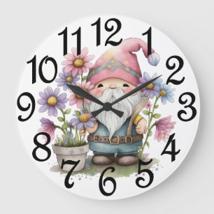 Grande Horloge Ronde Le gnome de jardin