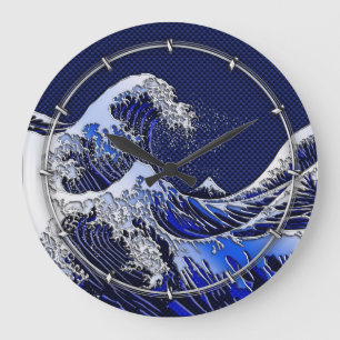 Grande Horloge Ronde Le grand style de fibre de carbone de vague de