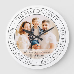 Grande Horloge Ronde Le meilleur papa jamais photo classique moderne