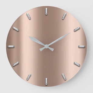 Grande Horloge Ronde Le minimalisme de gris argenté maigre rougissent